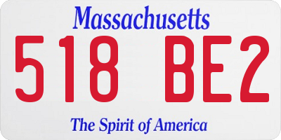 MA license plate 518BE2