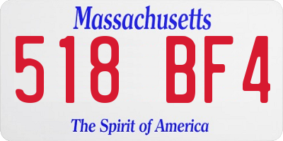 MA license plate 518BF4
