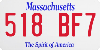 MA license plate 518BF7