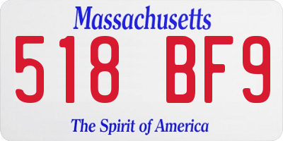 MA license plate 518BF9