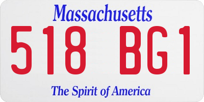 MA license plate 518BG1