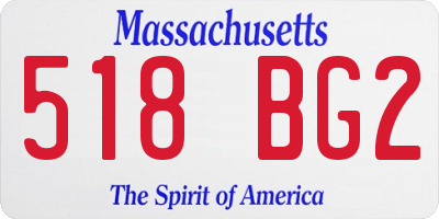 MA license plate 518BG2