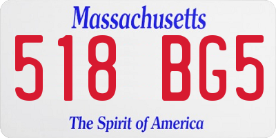 MA license plate 518BG5