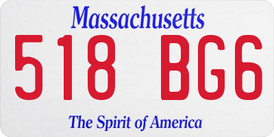 MA license plate 518BG6