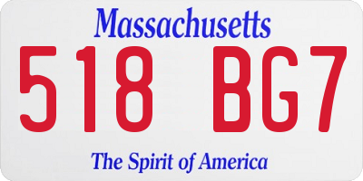 MA license plate 518BG7