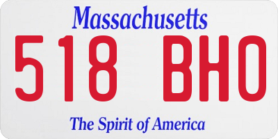 MA license plate 518BH0