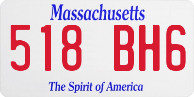 MA license plate 518BH6