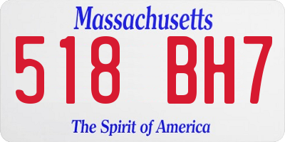 MA license plate 518BH7