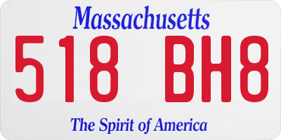 MA license plate 518BH8