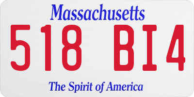 MA license plate 518BI4