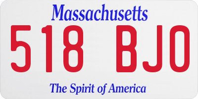 MA license plate 518BJ0