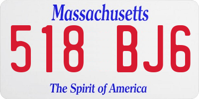 MA license plate 518BJ6