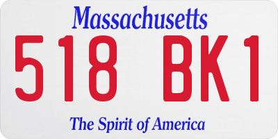 MA license plate 518BK1