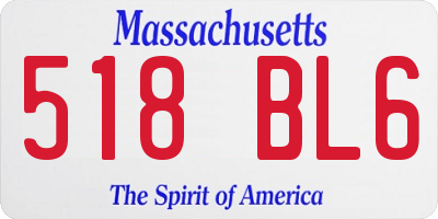 MA license plate 518BL6