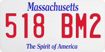 MA license plate 518BM2