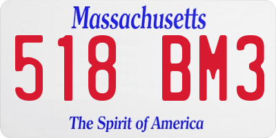 MA license plate 518BM3