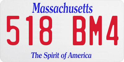 MA license plate 518BM4