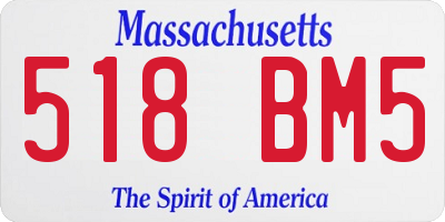 MA license plate 518BM5