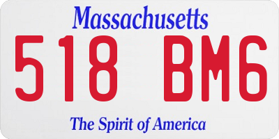 MA license plate 518BM6