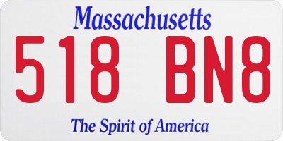 MA license plate 518BN8