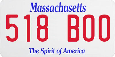 MA license plate 518BO0
