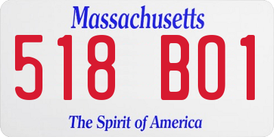 MA license plate 518BO1