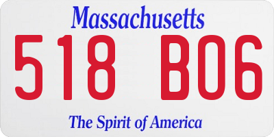 MA license plate 518BO6