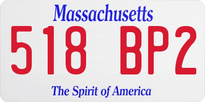 MA license plate 518BP2