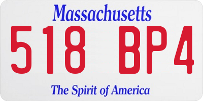 MA license plate 518BP4