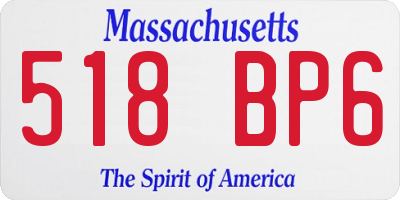 MA license plate 518BP6