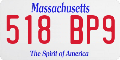 MA license plate 518BP9