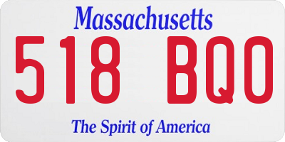 MA license plate 518BQ0