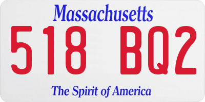 MA license plate 518BQ2