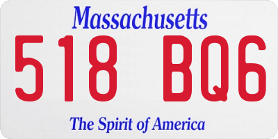 MA license plate 518BQ6