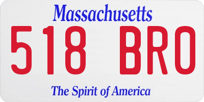 MA license plate 518BR0