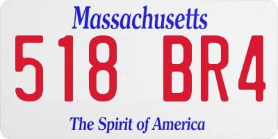 MA license plate 518BR4