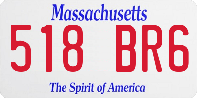 MA license plate 518BR6