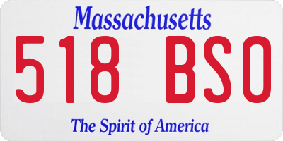 MA license plate 518BS0
