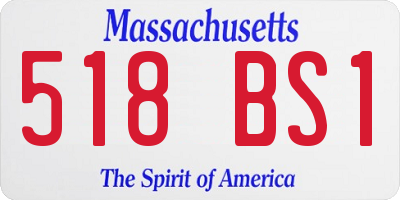 MA license plate 518BS1