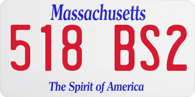 MA license plate 518BS2