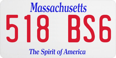 MA license plate 518BS6