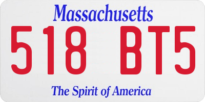 MA license plate 518BT5