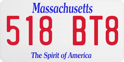 MA license plate 518BT8