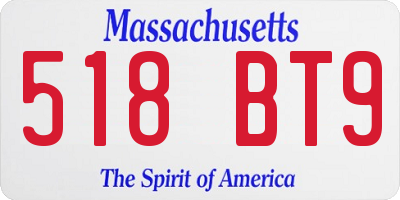 MA license plate 518BT9