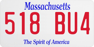 MA license plate 518BU4