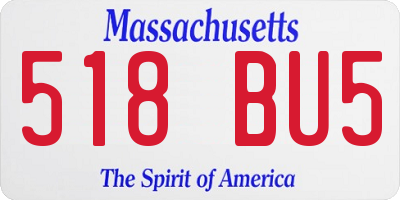 MA license plate 518BU5