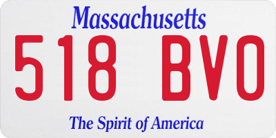 MA license plate 518BV0