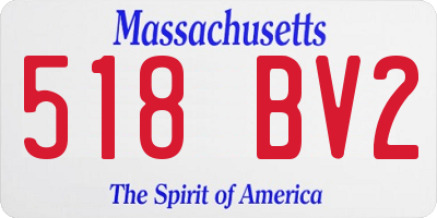 MA license plate 518BV2