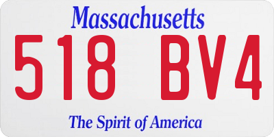 MA license plate 518BV4