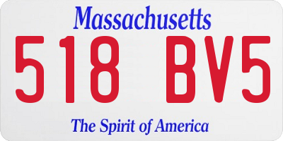 MA license plate 518BV5